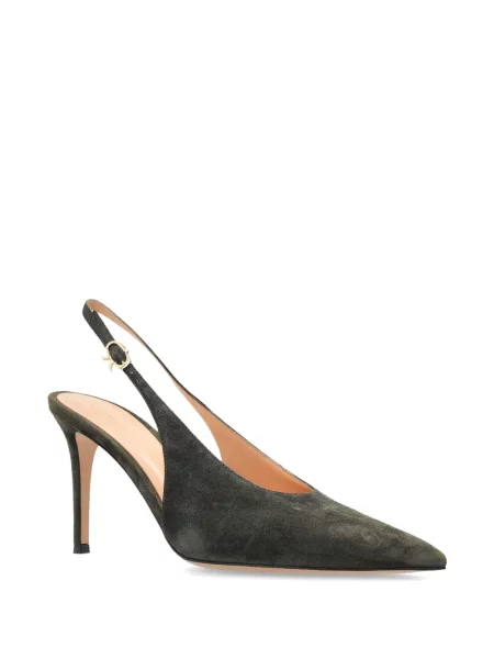 Pantofi cu toc Gianvito Rossi din piele de căprioară slingback verde