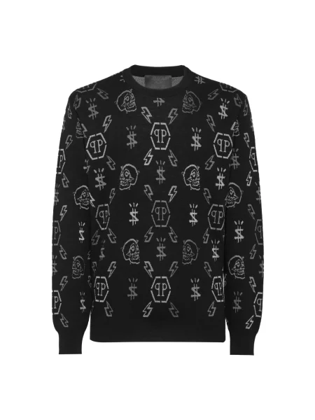 Sweter Philipp Plein wełniany czarny