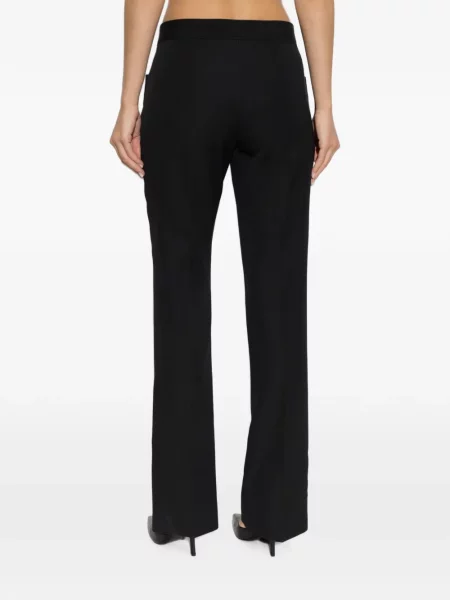 Cu centură pantaloni Balmain de lână negru