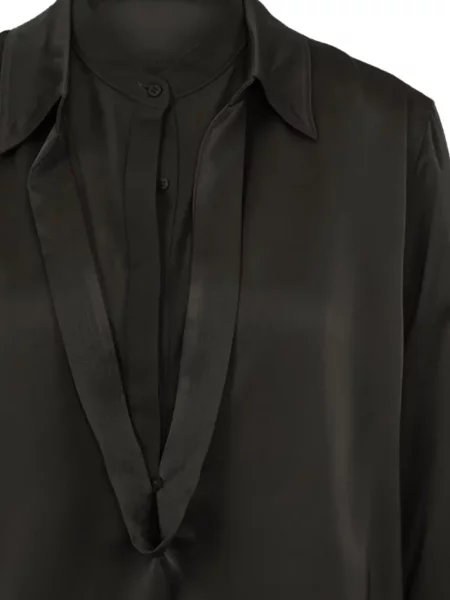 Gulerat cămașă Eleh din satin negru