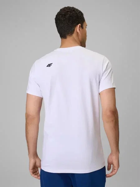 T-shirt slim gładki 4F biała