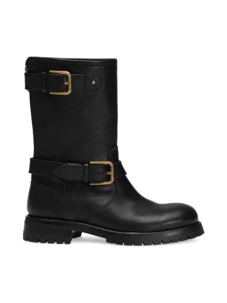 Kozaki Dolce And Gabbana skórzane czarne