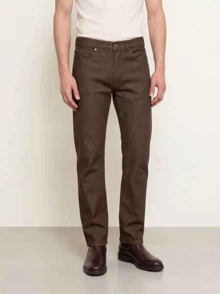 7 For All Mankind Džíny Easy Straight Rovný Střih brown hnědé