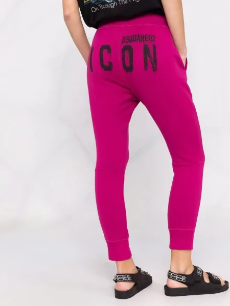 Spodnie Dsquared2 z nadrukiem różowe
