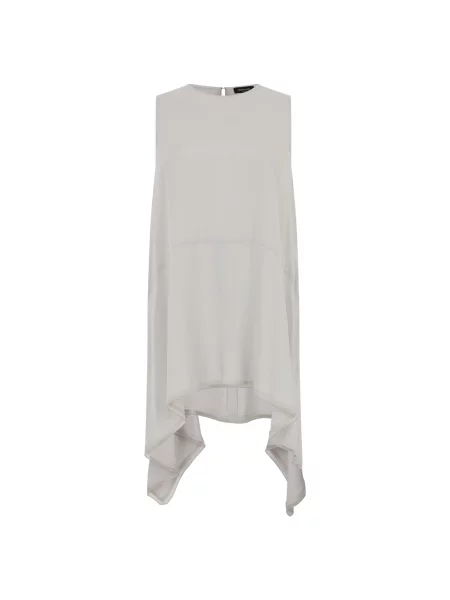 Lniany top Fabiana Filippi bez rękawów szary