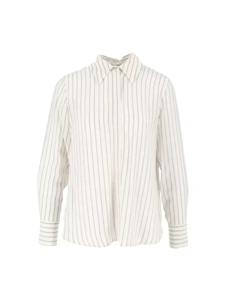 Lniana koszula Max Mara Studio beżowa
