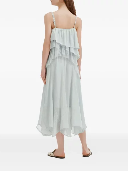 Rochie B+ab cu volane din dantelă albastru