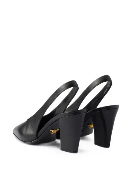 Pantofi cu toc Prada din piele slingback negru