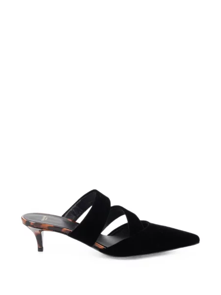 Papuci tip mules Balmain din piele de lac cu imagine negru