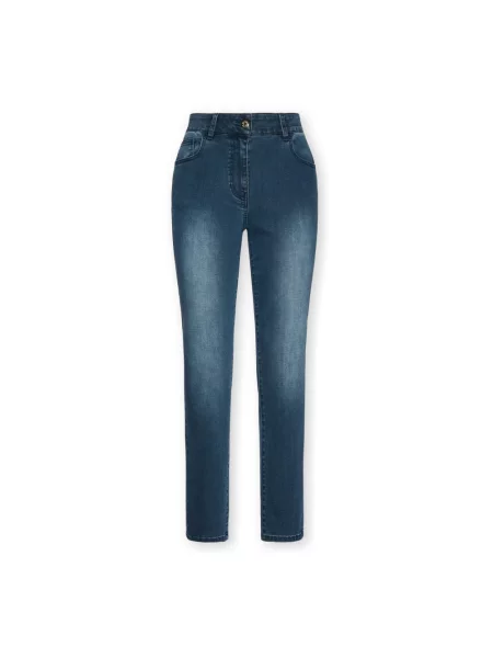Lniane skinny jeansy Elena Miro' niebieskie