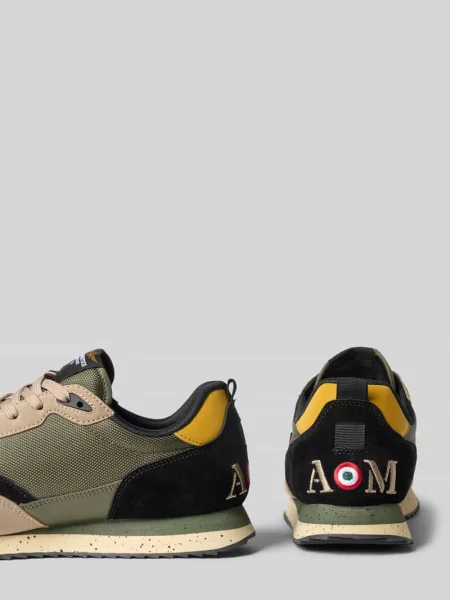 Sneakersy z detal z logo model Firenze' Aeronautica Militare zielone