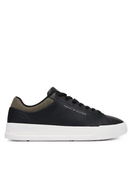 Tommy Hilfiger Αθλητικά Th Court Core Lth Mix Collar μαύρο