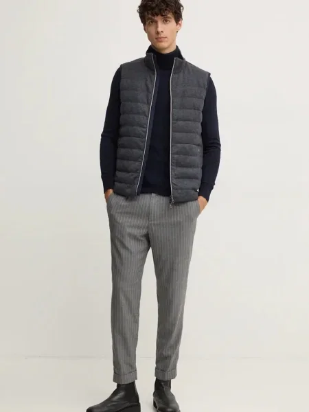 Sisley pulover din amestec de lana barbati marin light cu guler albastru