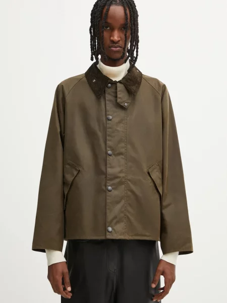 Barbour geacă OS Transport Wax Jacket de tranziție verde