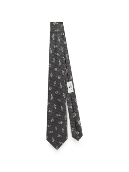 Cravată Etro cu model paisley din jacard albastru