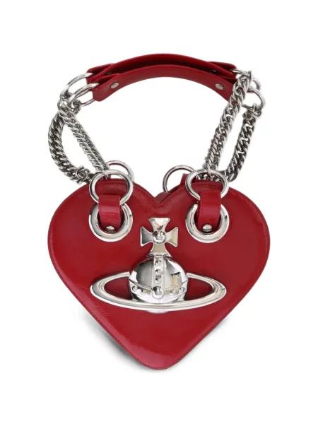 Colier Vivienne Westwood cu motiv cu inimi roșu