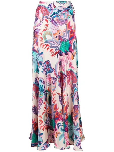 Maksi spódnica maxi Rabanne w kwiatki z nadrukiem
