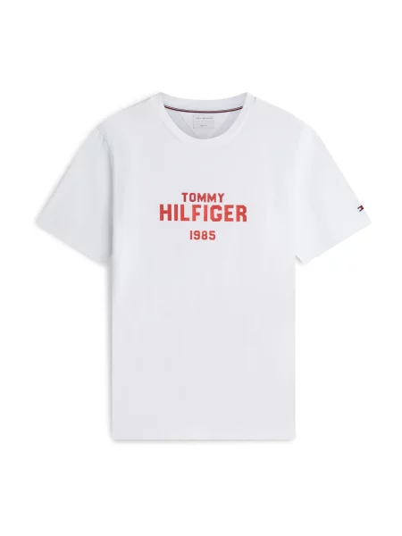 TOMMY HILFIGER Tricou Brand Love roșu intens alb