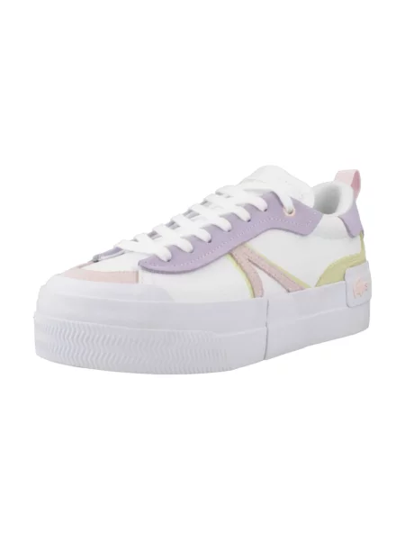 Sneakersy Lacoste skórzane na platformie białe