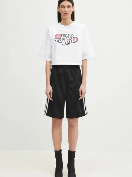 Укороченная утепленная футболка Fiorucci белая