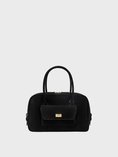 Замшева сумка Sandro чорна