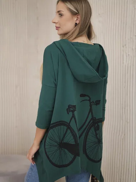 Kolesarjenje pulover Kesi s potiskom zelena