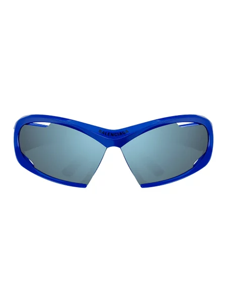 Lniane okulary przeciwsłoneczne Balenciaga niebieskie