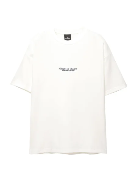 Pull&Bear Tricou bleumarin alb