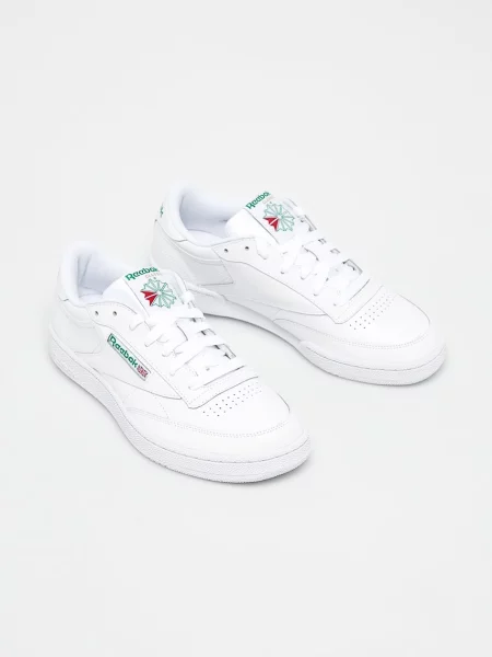 Šnurovacie čipkované klasické tenisky Reebok Club C 85 biela