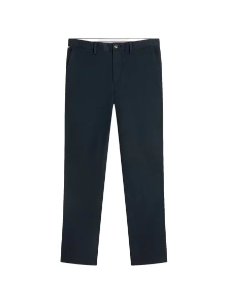 Pantaloni chino Tommy Hilfiger cu autograf albastru