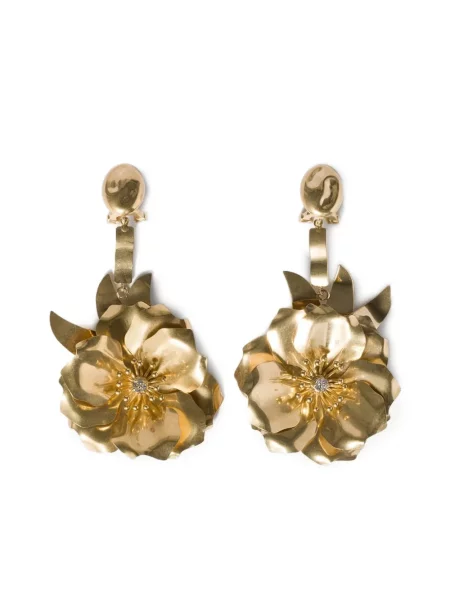 Cercei Miu Miu cu model floral de cristal auriu
