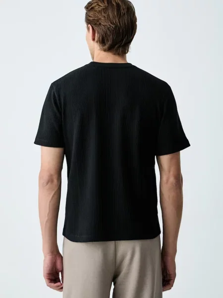 BOSS BLACK Tricou Structure negru