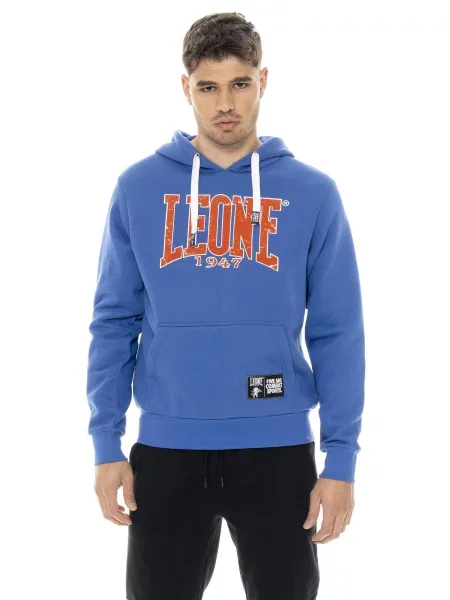 Zimowa bluza z kapturem i nadrukiem w groszki Leone New Era niebieska