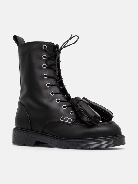 Nízké kozačky JW Anderson Tassel na plochém černá