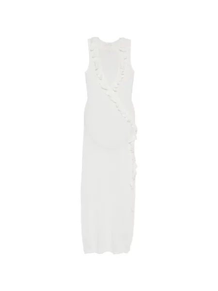 Rochie maxi Asta Resort cu volane alb