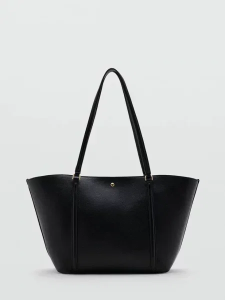 Torba shopper z podwójnym uchwytem Kobieta uniwersalny MANGO czarny