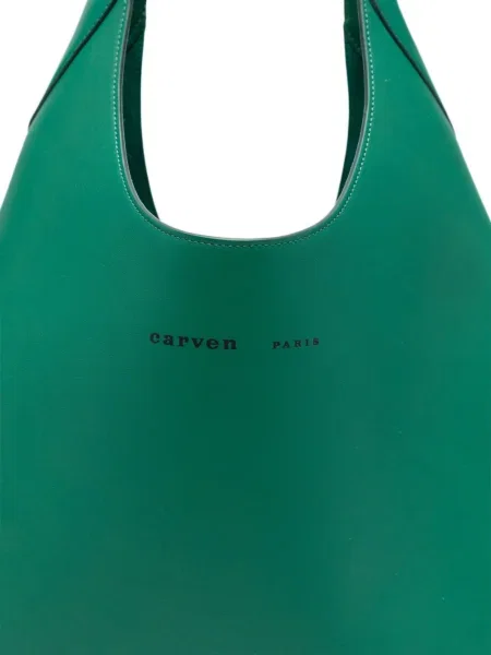 Geanta de piele Carven din piele verde