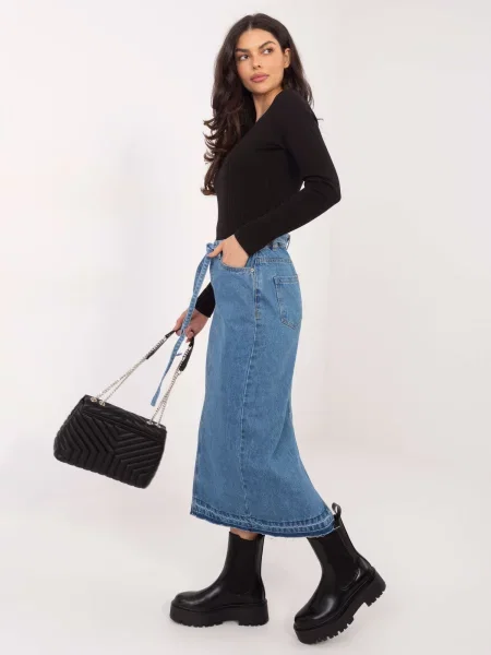 Fustă din denim Sublevel lungă negru