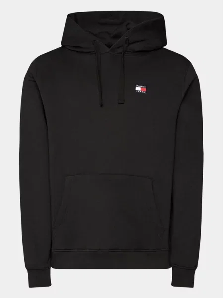Mikina Tommy Jeans Reg Badge Hoodie Black M černá