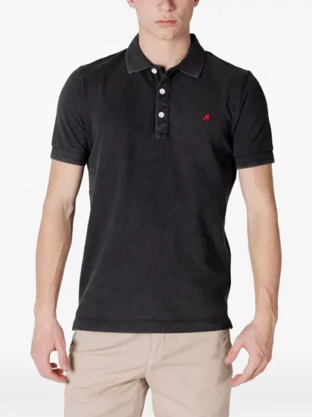 Tricou polo Replay cu broderie negru