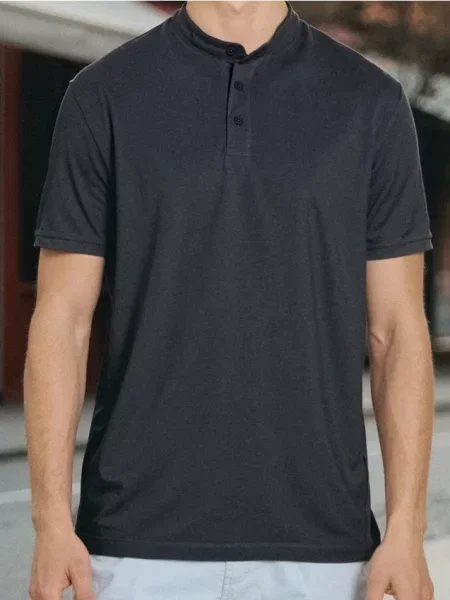 Sinsay Koszulka henley niebieski