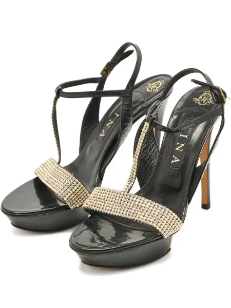 Sandale Gina de cristal negru