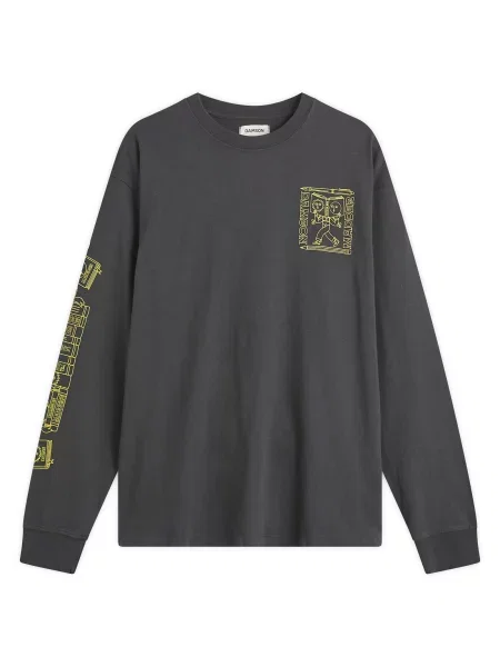 Koszulka Damson Madder z długim rękawem szara