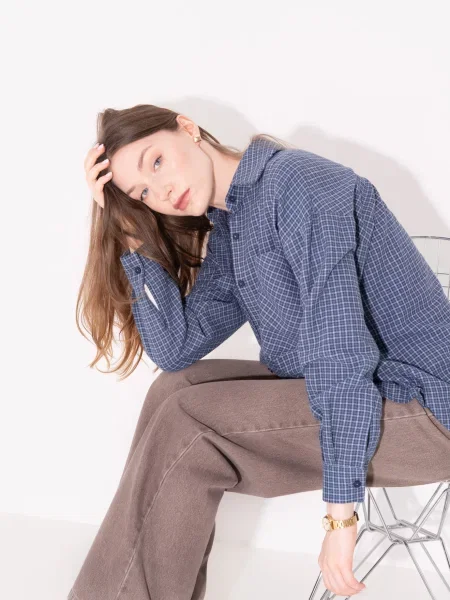 Сорочка VMMA фланель синій