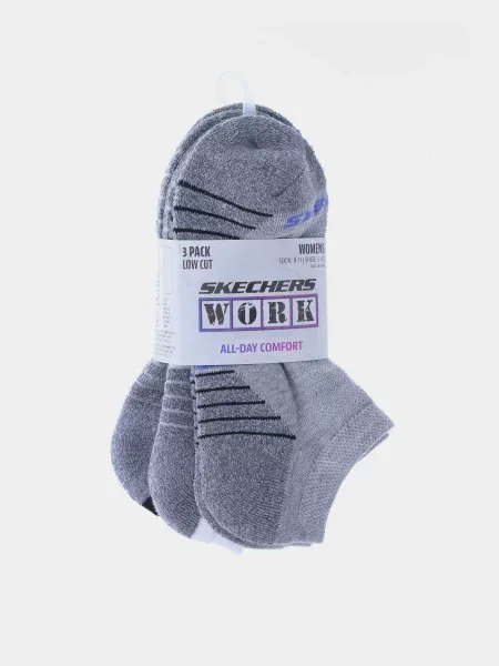 Skechers Набір шкарпеток Сірий/чорний Поліестер/спандекс чорні