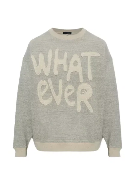 Hanorac crewneck R13 cu decolteu rotund cu aplicații gri