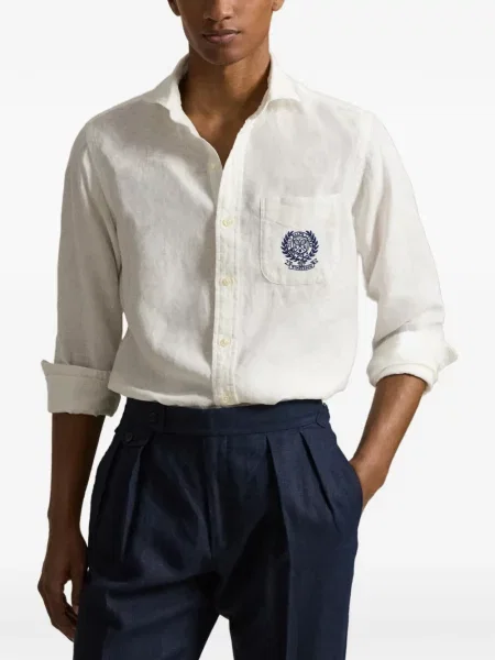 Șapcă Polo Ralph Lauren cu broderie alergare de in alb