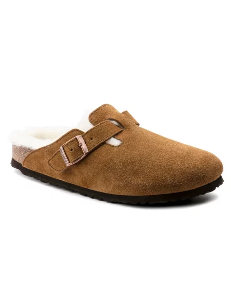 Birkenstock Klapki Boston Vl/Sheraling brązowy