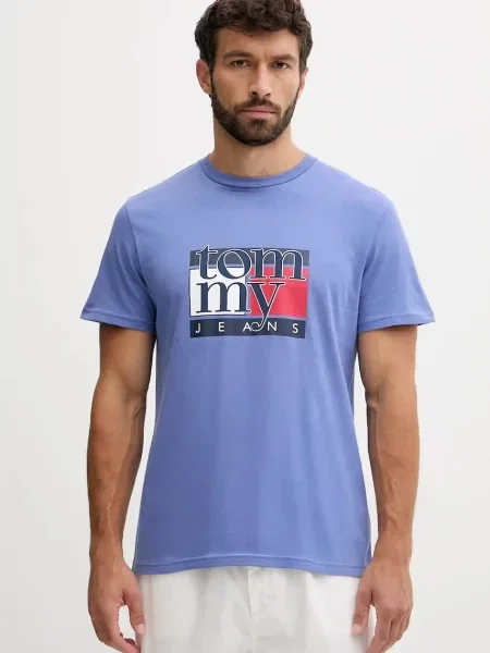Tommy Jeans t-shirt wzorzysty niebieski