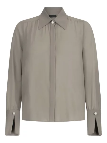 Kołnierzykowy koszula Liu Jo z koralikami zielona